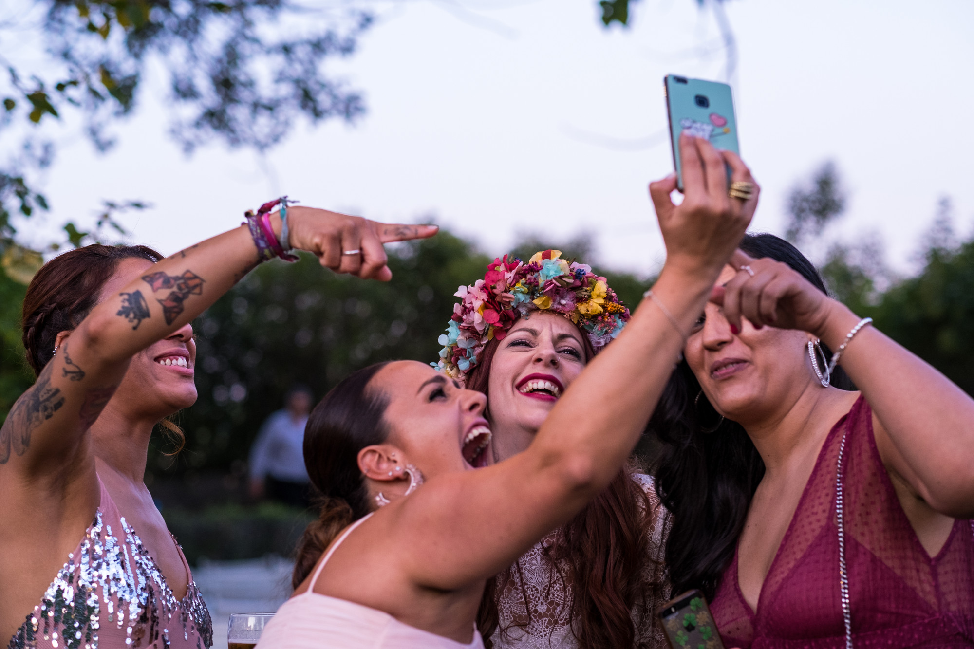 novia y amigas